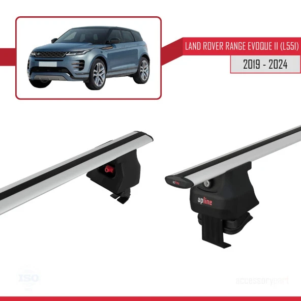 Land Rover Range Rover Evoque II (L551) 2019 ve Sonrası ile uyumlu ACE-4 Ara Atkı Tavan Barı GRİ - 2