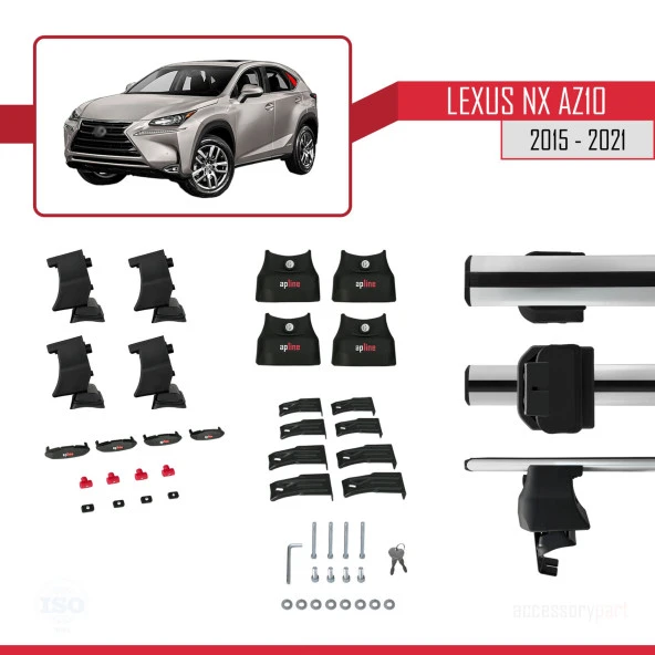 Lexus NX (AZ10) 2015-2021 Arası ile uyumlu ACE-4 Ara Atkı Tavan Barı GRİ - Resim 4