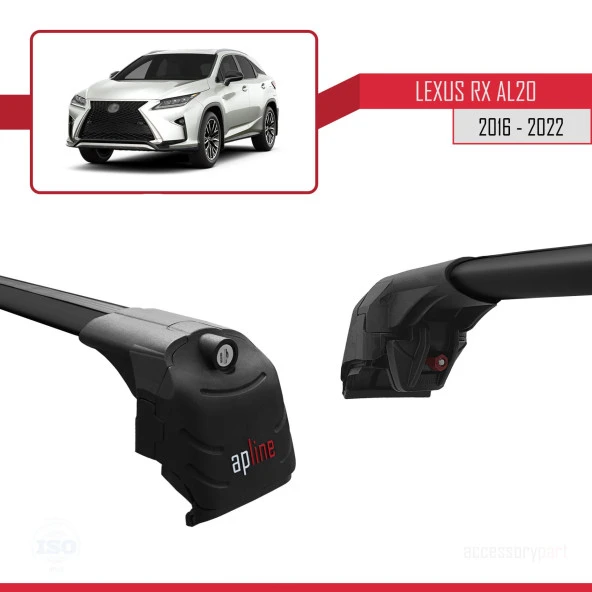 Lexus RX (AL20) 2016-2022 Arası ile uyumlu ACE-2 Ara Atkı Tavan Barı SİYAH - 4
