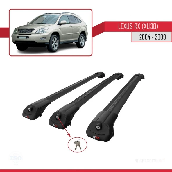 Lexus RX (XU30) 2004-2009 Arası ile uyumlu ACE-1 Ara Atkı Tavan Barı SİYAH 3 ADET BAR - Resim 4