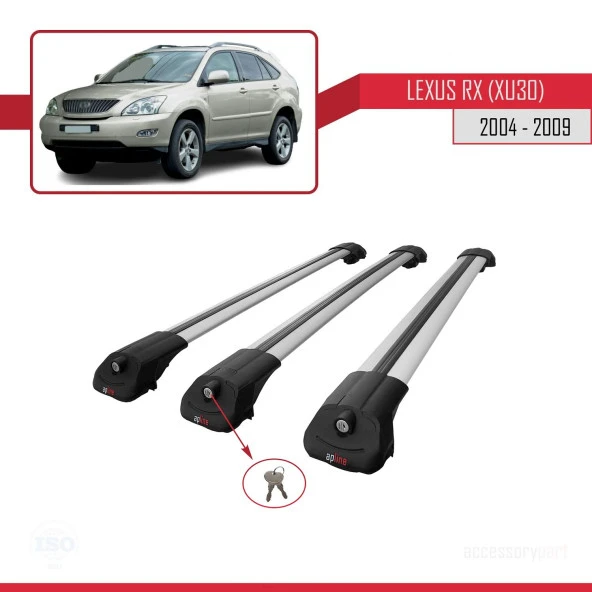 Lexus RX (XU30) 2004-2009 Arası ile uyumlu ACE-1 Ara Atkı Tavan Barı GRİ 3 ADET BAR - Resim 4