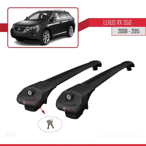 Lexus RX350 - RX350-2 2008-2015 Arası ile uyumlu ACE-1 Ara Atkı Tavan Barı SİYAH - Resim 4
