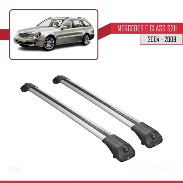 Mercedes E Class S211 2004-2009 Arası ile uyumlu ACE-1 Ara Atkı Tavan Barı GRİ - Resim 3