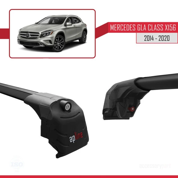 Mercedes GLA (X156) 2014-2020 Arası ile uyumlu ACE-2 Ara Atkı Tavan Barı SİYAH - 4