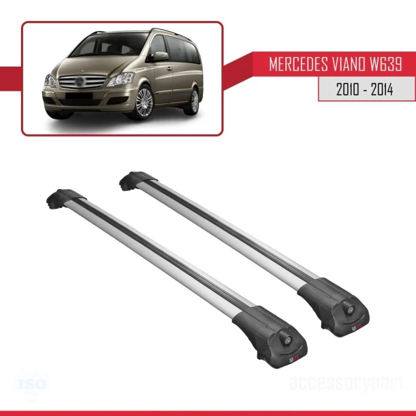 Mercedes Viano 2010-2014 Arası ile uyumlu ACE-1 Ara Atkı Tavan Barı GRİ - Resim 3