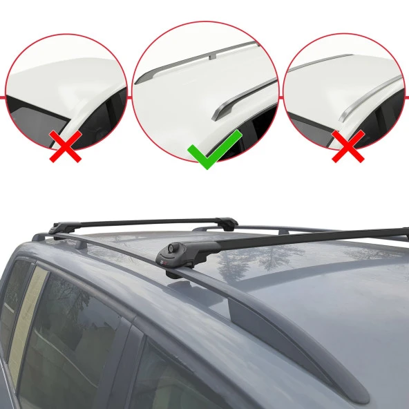 Mitsubishi Airtrek 2001-2008 Arası ile uyumlu ACE-1 Ara Atkı Tavan Barı SİYAH - 2