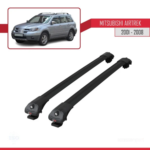 Mitsubishi Airtrek 2001-2008 Arası ile uyumlu ACE-1 Ara Atkı Tavan Barı SİYAH - 3