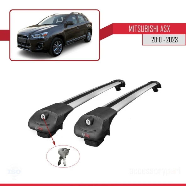 Mitsubishi ASX 2010-2023 Arası ile uyumlu ACE-1 Ara Atkı Tavan Barı GRİ - Resim 4