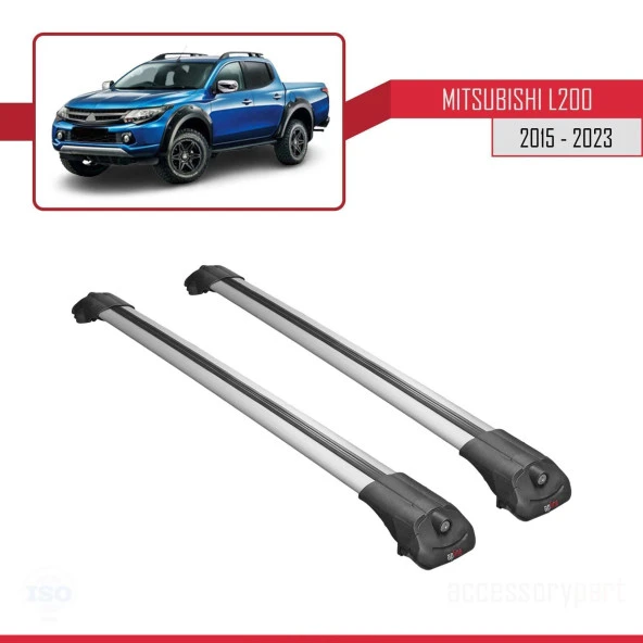 Mitsubishi L200 2015-2023 Arası ile uyumlu ACE-1 Ara Atkı Tavan Barı GRİ - 2