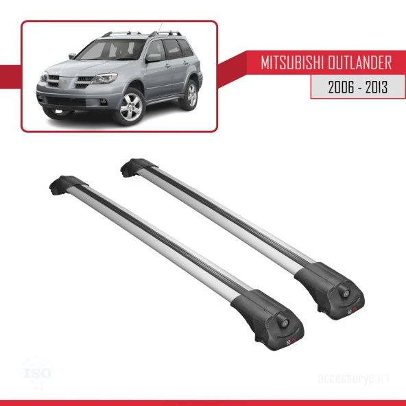 Mitsubishi Outlander 2006-2013 Arası ile uyumlu ACE-1 Ara Atkı Tavan Barı GRİ - Resim 3