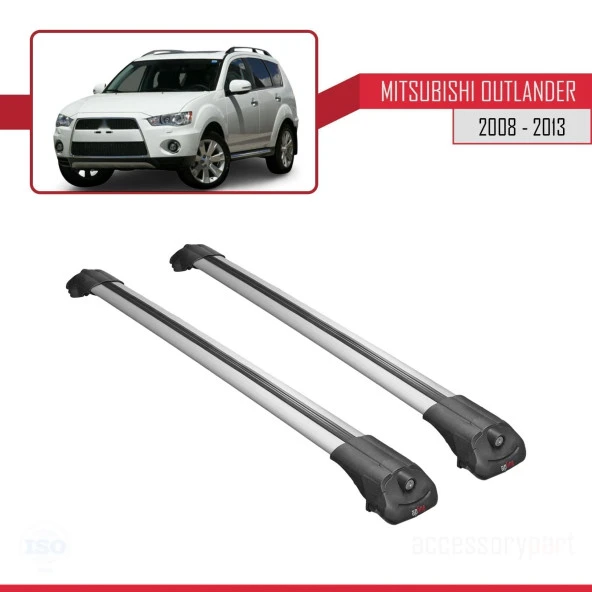 Mitsubishi Outlander 2008-2013 Arası ile uyumlu ACE-1 Ara Atkı Tavan Barı GRİ - Resim 3