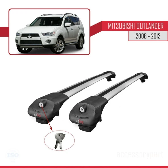 Mitsubishi Outlander 2008-2013 Arası ile uyumlu ACE-1 Ara Atkı Tavan Barı GRİ - Resim 4