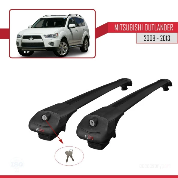 Mitsubishi Outlander 2008-2013 Arası ile uyumlu ACE-1 Ara Atkı Tavan Barı SİYAH - Resim 4