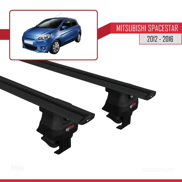 Mitsubishi Spacestar / Mirage (A00) 2012-2016 Arası ile uyumlu ACE-4 Ara Atkı Tavan Barı SİYAH - Resim 4