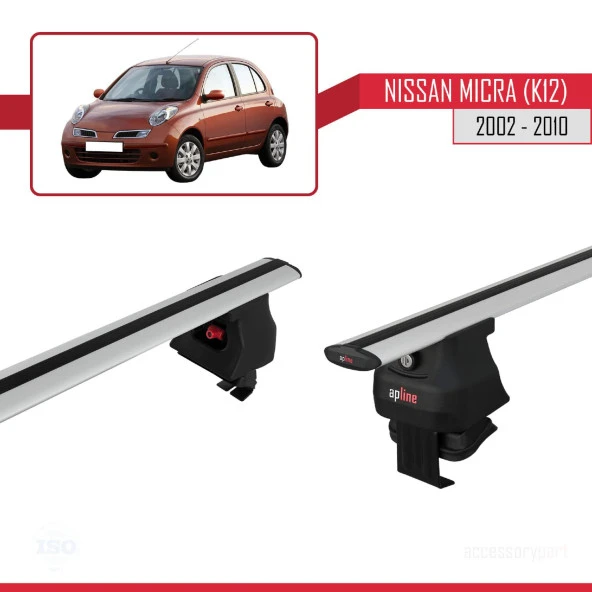 Nissan Micra / March (K12) 2002-2010 Arası ile uyumlu ACE-4 Ara Atkı Tavan Barı GRİ - Resim 3