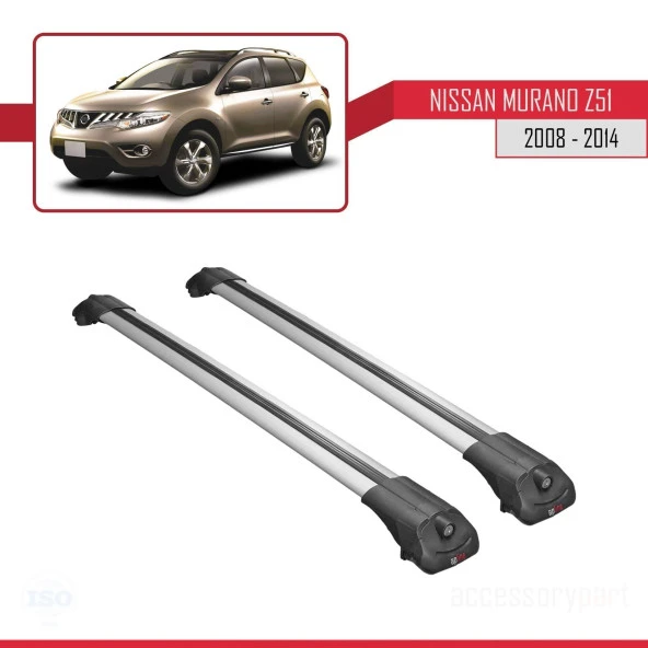 Nissan Murano (Z51) 2008-2014 Arası ile uyumlu ACE-1 Ara Atkı Tavan Barı GRİ - Resim 3