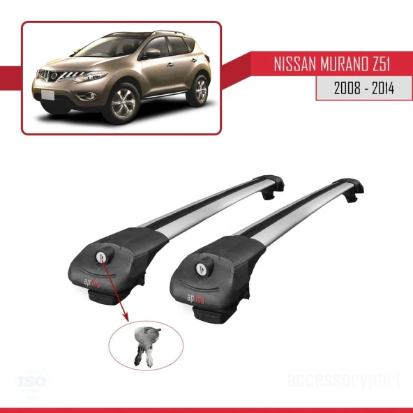 Nissan Murano (Z51) 2008-2014 Arası ile uyumlu ACE-1 Ara Atkı Tavan Barı GRİ - Resim 4