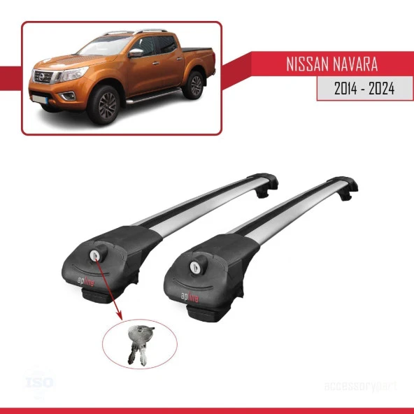 Nissan Navara 2014 ve Sonrası ile uyumlu ACE-1 Ara Atkı Tavan Barı GRİ - 4