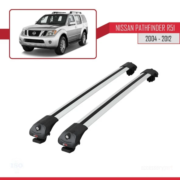 Nissan Pathfinder (R51) 2004-2012 Arası ile uyumlu ACE-1 Ara Atkı Tavan Barı GRİ - Resim 3