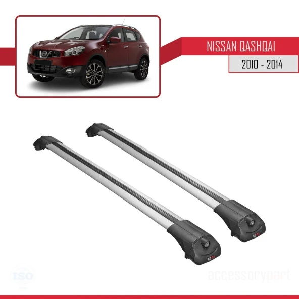 Nissan Qashqai 2010-2014 Arası ile uyumlu ACE-1 Ara Atkı Tavan Barı GRİ - Resim 3