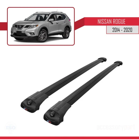 Nissan Rogue 2014-2020 Arası ile uyumlu ACE-1 Ara Atkı Tavan Barı SİYAH - Resim 2