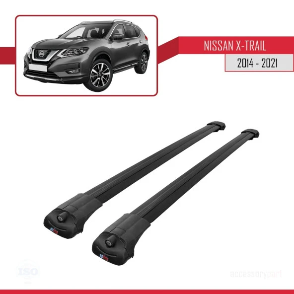 Nissan X-Trail 2014-2021 Arası ile uyumlu ACE-1 Ara Atkı Tavan Barı SİYAH - Resim 3