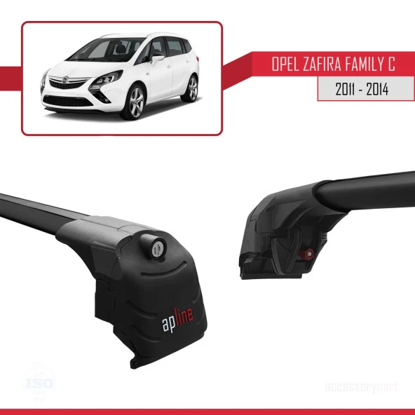 Opel - Vauxhall Zafira Family C 2011-2014 Arası ile uyumlu ACE-2 Ara Atkı Tavan Barı SİYAH - Resim 3