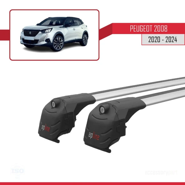 Peugeot 2008 2020 ve Sonrası ile uyumlu ACE-2 Ara Atkı Tavan Barı GRİ - Resim 3