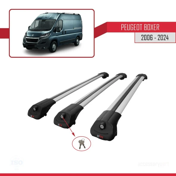 Peugeot Boxer 2006 ve Sonrası ile uyumlu ACE-1 Ara Atkı Tavan Barı GRİ 3 ADET BAR - Resim 4