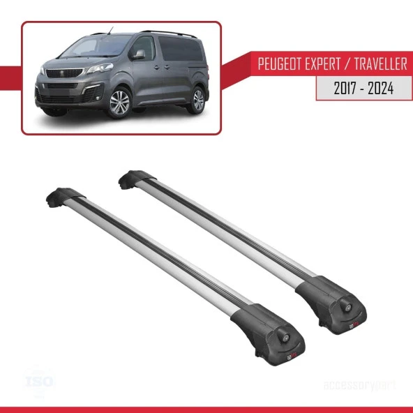 Peugeot Expert - Traveller 2017 ve Sonrası ile uyumlu ACE-1 Ara Atkı Tavan Barı GRİ - Resim 3