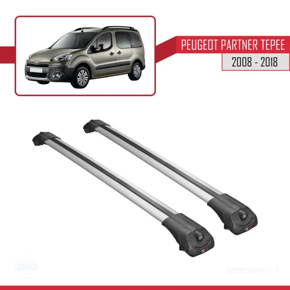 Peugeot Partner Tepee 2008-2018 Arası ile uyumlu ACE-1 Ara Atkı Tavan Barı GRİ - Resim 4