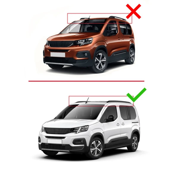 Peugeot Rifter 2023 ve Sonrası ile uyumlu ACE-2 Ara Atkı Tavan Barı SİYAH - 2