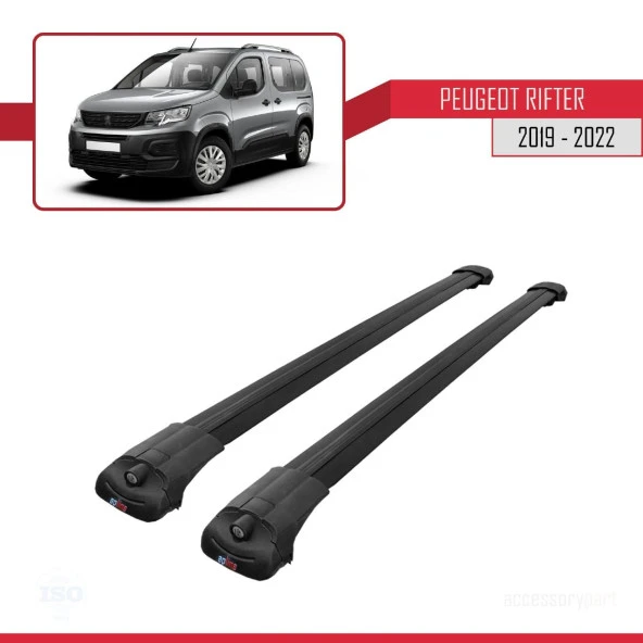 Peugeot Rifter 2019-2022 Arası ile uyumlu ACE-1 Ara Atkı Tavan Barı SİYAH - Resim 3
