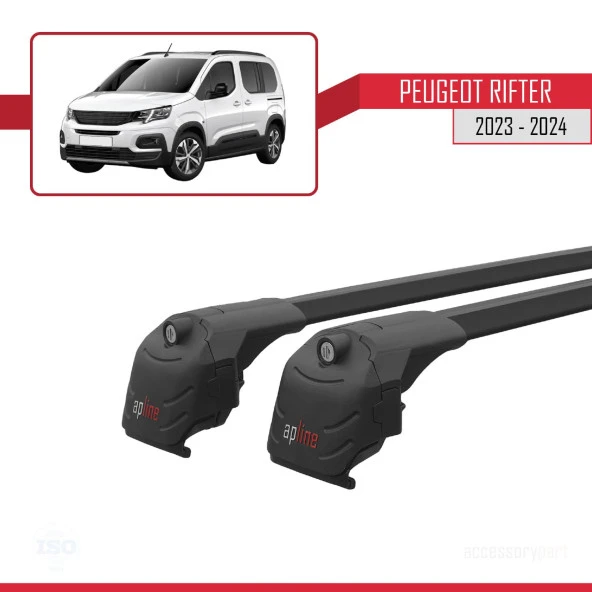 Peugeot Rifter 2023 ve Sonrası ile uyumlu ACE-2 Ara Atkı Tavan Barı SİYAH - 3