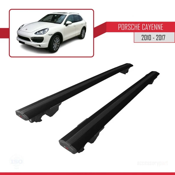 Porsche Cayenne 2010-2017 Arası ile uyumlu HOOK Model Anahtar Kilitli Ara Atkı Tavan Barı SİYAH - Resim 4