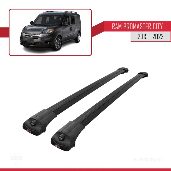 Ram Promaster City 2015-2022 Arası ile uyumlu ACE-1 Ara Atkı Tavan Barı SİYAH - Resim 3