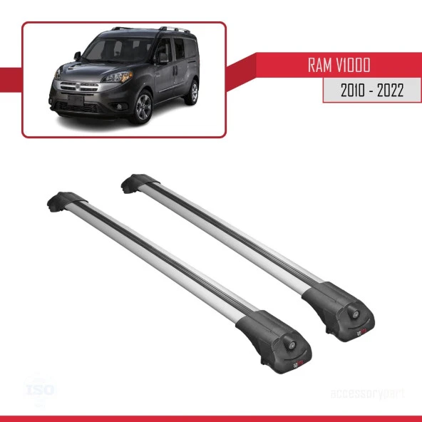 Ram V1000 2010-2022 Arası ile uyumlu ACE-1 Ara Atkı Tavan Barı GRİ - Resim 3