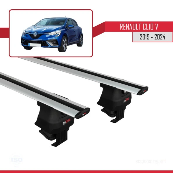 Renault Clio V 2019 ve Sonrası ile uyumlu ACE-4 Ara Atkı Tavan Barı GRİ - Resim 4