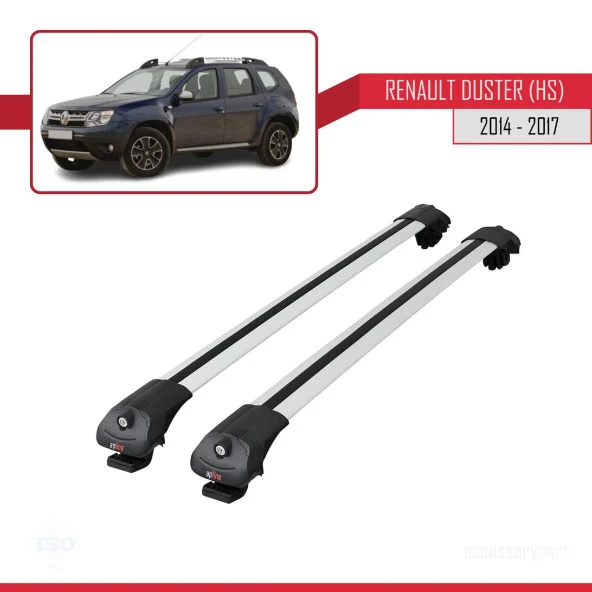 Renault Duster (HS) 2014-2017 Arası ile uyumlu ACE-1 Ara Atkı Tavan Barı GRİ - 3