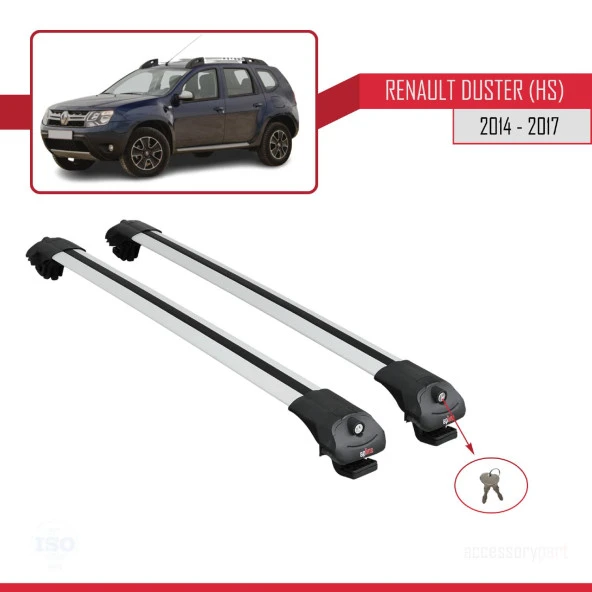 Renault Duster (HS) 2014-2017 Arası ile uyumlu ACE-1 Ara Atkı Tavan Barı GRİ - 4