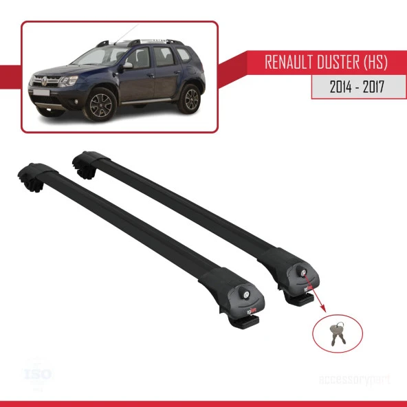 Renault Duster (HS) 2014-2017 Arası ile uyumlu ACE-1 Ara Atkı Tavan Barı SİYAH - 4