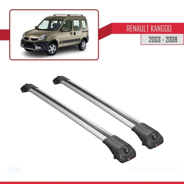 Renault Kangoo 2003-2008 Arası ile uyumlu ACE-1 Ara Atkı Tavan Barı GRİ - Resim 3