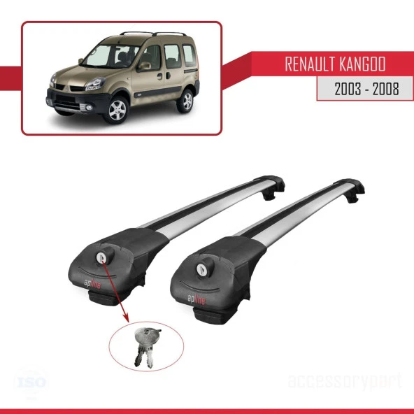Renault Kangoo 2003-2008 Arası ile uyumlu ACE-1 Ara Atkı Tavan Barı GRİ - Resim 4