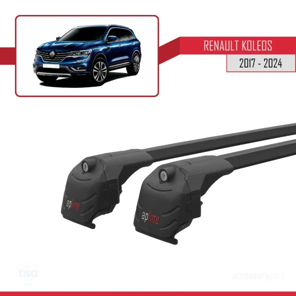Renault Koleos 2017 ve Sonrası ile uyumlu ACE-2 Ara Atkı Tavan Barı SİYAH - 3
