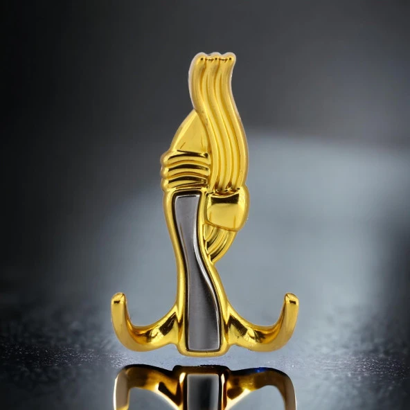 Portmanto Askı Metal Vestiyer Duvar Dolap Elbise Askısı Gold Mobilya Kapı Askılığı Aparatı - 4