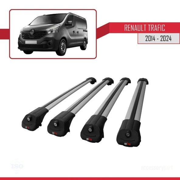 Renault Trafic 2014 ve Sonrası ile uyumlu ACE-1 Ara Atkı Tavan Barı GRİ 4 ADET BAR - Resim 4