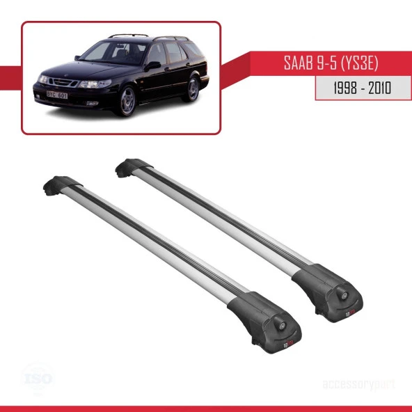Saab 9-5 (YS3E) 1998-2010 Arası ile uyumlu ACE-1 Ara Atkı Tavan Barı GRİ - Resim 3