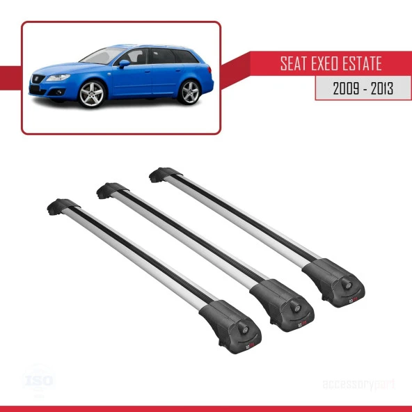 Seat Exeo 3R9 2009-2013 Arası ile uyumlu ACE-1 Ara Atkı Tavan Barı GRİ 3 ADET BAR - Resim 2