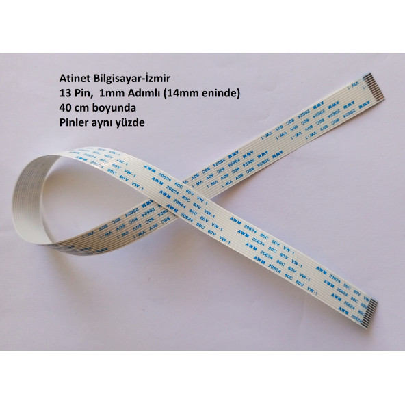 Awm 20624 80C 60V Vw-1 Flex Kablo 13 Pin, 1mm adımlı, 40 santim 13-1-40A