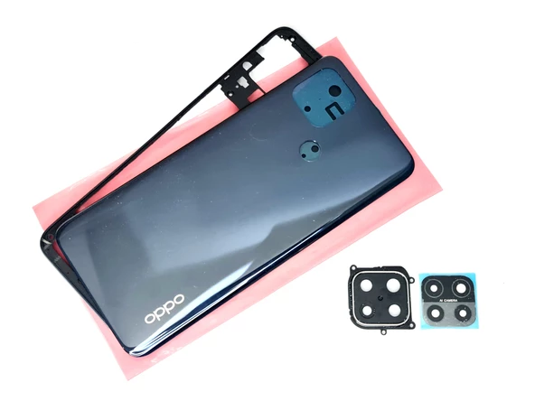 Tkgz Oppo A15 A15S Full KASA Arka Pil Kapağı (TAMİR SETİ) SİYAH - 2